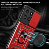 A red and black phone case with a magnetic ring holder is shown attached to a car vent mount. Produktbild-Vorschau