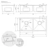 Fregadero doble ML-Design con sistema de desagüe y Vista previa de la imagen del producto 6