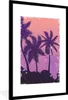MuchoWow® MuchoWow® Gerahmtes Poster Palme - Nacht - Sommer Produktbild-Vorschau 1