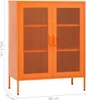 A product shot of an orange metal cabinet with two doors. Podgląd zdjęcia produktu