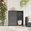 vidaXL Skriňa s policou čierna 100 x 36 x 102 cm ratan Náhľad obrázku produktu 2