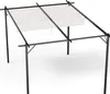A white pergola with a white canopy on a white background. Produktbild-Vorschau