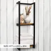 Livista Wandregal mit 2 Holzregalen – Handtuchhalter & Produktbild-Vorschau 2