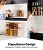 A collage of images showing glass storage jars filled with various food items, a woman interacting with kitchen items, and text describing the product. Anteprima dell’immagine prodotto