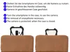 Two brown wallet-style phone cases are shown, each with a smartphone partially inserted. Produktbild-Vorschau