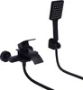 A black bathroom faucet and showerhead set against a white background. Náhled obrázku produktu