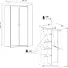 Eckkleiderschrank 2 Türen Nussbaum IMPERIA-129 Produktbild-Vorschau 3