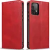 A red flip cover phone case shown from the front and back. Produktbild-Vorschau