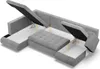 U-Sofa mit Schlaffunktion Foresta, Ottomane, Cord - Grau Produktbild-Vorschau 3