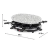 A raclette grill with dimensions indicated by measurement lines. Produktbild-Vorschau