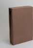A folded brown fitted sheet is shown against a light gray background. Produktbild-Vorschau