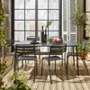sweeek - Gartentisch aus Stahl mit 6 Stühlen - Anthrazit Produktbild-Vorschau 2