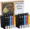 A box of ink cartridges with an eagle image on it, and two rows of ink cartridges in front of the box. Anteprima dell’immagine prodotto