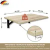 Wandklapptisch Schreibtisch Tischplatte 60x40 cm in Eiche Produktbild-Vorschau 5