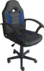 A black and blue ergonomic office chair with a white background. Produktbild-Vorschau