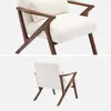 Poltrona scandinava in legno di hevea, Bianco Anteprima dell’immagine prodotto 2