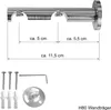 Innenlauf Gardinenstange Edelstahl look, Durchmesser 16mm, Produktbild-Vorschau 2