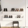 vidaXL Wand-Schuhregale 2 Stk. Weiß 110x9x23 cm Massivholz Produktbild-Vorschau 3