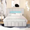 Doppelbett(140x200cm,Grau)Polsterbett,Familienbett,Plattform Produktbild-Vorschau 2