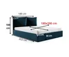 Sofello Polsterbett  180x200 Metall-Lattenrost Blau Velour Produktbild-Vorschau 3