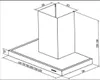 Technical drawing of a range hood. Produktbild-Vorschau