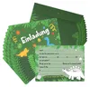 12 Einladungskarten inkl. Umschläge "Dino Party" Produktbild-Vorschau 1