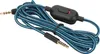 A gaming headset cable with a braided cord and in-line controls. Voir les images du produit