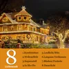 A house decorated with Christmas lights, with a list of light modes. Náhled obrázku produktu