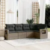 The Living Store 5-tlg. Garten-Sofagarnitur mit Kissen Grau Produktbild-Vorschau 2