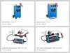 A collage of four different battery chargers. Produktbild-Vorschau