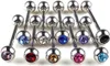 10 Stück Uni Punk Mixed Rhinestone Ball Barbell Produktbild-Vorschau 1