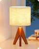 EDISHINE Nachttischlampe mit Schirm, Tischlampe Holz, Produktbild-Vorschau 2