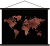 MuchoWow® Textilposter Weltkarte - Rot - Schwarz 40x30 cm Produktbild-Vorschau 1