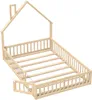 Letto per bambini Merax 140x190 cm con camino e sponda di Anteprima dell’immagine prodotto 8