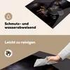 KitchenYeah© Herdabdeckplatte Frau - Schwarz - Gold - Kunst Produktbild-Vorschau 2
