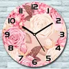 Wanduhr aus Glas Rund fi 30 Rosa Rosen Hortensie Quarz Deko Produktbild-Vorschau 1
