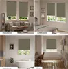 Collage of four different room settings showcasing roller blinds. Produktbild-Vorschau