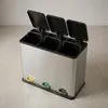 Tříkomorový koš na tříděný odpad ESLI, 60 l – stříbrný Náhled obrázku produktu 5