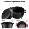 Wiltec 2v1 Dutch Oven 32 x 26 x 16 cm liatinový grilovací Náhľad obrázku produktu 7