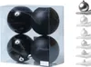 Christbaumkugel - Weihnachtsbaumkugel - bruchfest - D: 10cm - glänzend, matt - schwarz - 4er Set Produktbild-Vorschau