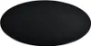 A black, round glass tabletop is shown from a slightly elevated angle against a white background. Produktbild-Vorschau