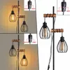 ZMH Lampadaire Noir Métal Lampadaire Bois Salon Vintage Voir les images du produit 6