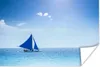 MuchoWow® Poster Ein blaues Segelboot auf dem offenen Meer Produktbild-Vorschau 1