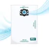 A white vacuum cleaner dust bag with measurement indicators and a brand logo. Anteprima dell’immagine prodotto