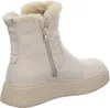 A side view of a beige boot with a faux fur lining and a thick sole. Produktbild-Vorschau
