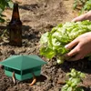 A garden scene with a slug trap, lettuce, and a beer bottle. Produktbild-Vorschau