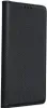 A black flip case for a smartphone, shown closed and standing upright. Náhled obrázku produktu