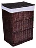 A brown wicker laundry basket with a white liner and lid. Anteprima dell’immagine prodotto