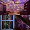 A collage of images showing Christmas lights used for decoration indoors and outdoors, including a scene inspired by the TV show Stranger Things. Produktbild-Vorschau
