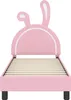 vidaXL Kinderbedframe met hoofdeinde, roze, 70 x 140 cm, PU Productafbeelding-voorbeeld 5